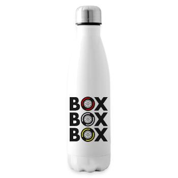 "Box Box Box" Grand Prix Tyre Compound Design - Insulated Water Bottle - white - Right