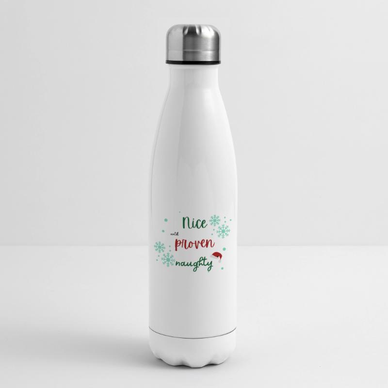Nice until proven naughty Weihnachtspullover Isolierflasche