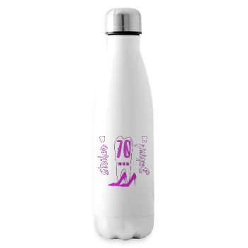 70 Jahre 70. Geburtstag Frau steiler Zahn Geschenk - Isolierflasche - Weiß - Rechts