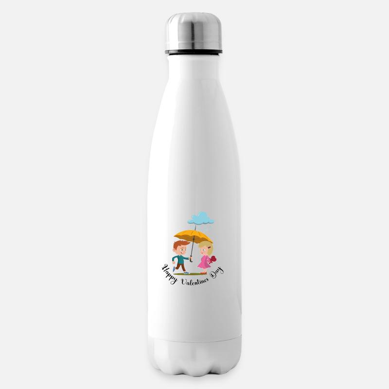 Fille garçon romantique - Bouteille isotherme - blanc