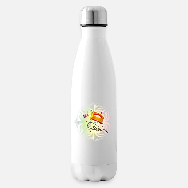 farbenfrohes Handrührgerät mit coolem Spruch - Isolierflasche - Weiß