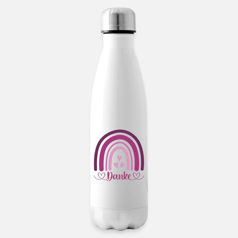 Danke Regenbogen - Isolierflasche - Weiß