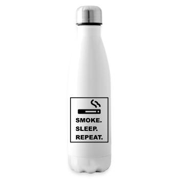Cool "Smoke Sleep Repeat" design for him and her - Insulated Water Bottle - white - Right