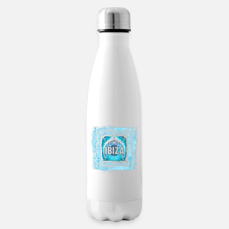 Ibiza Elektronik Kunst Design - Isolierflasche - Weiß