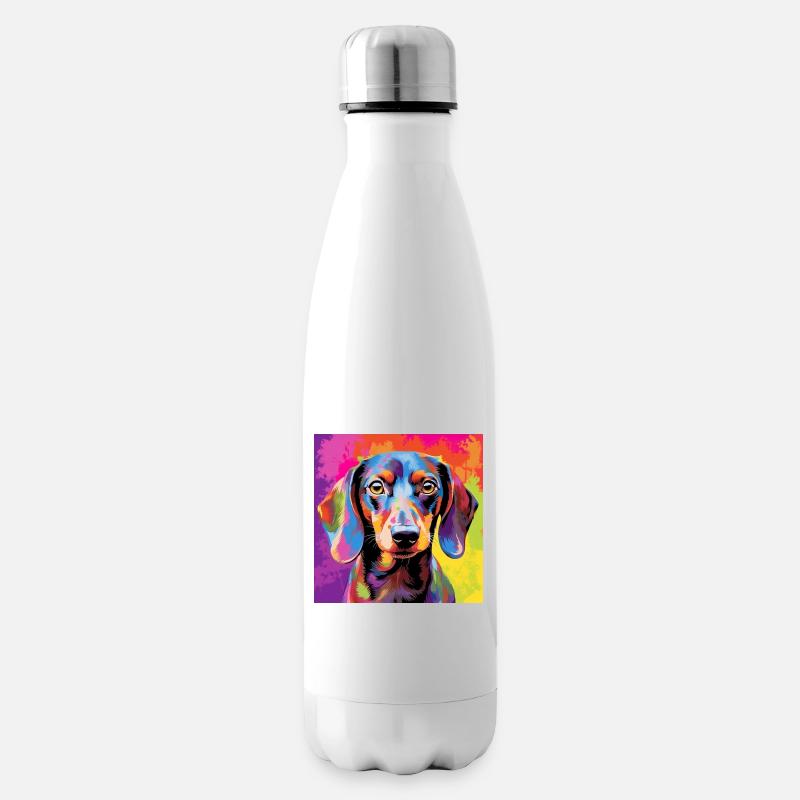 Dackel Pop Art - Isolierflasche - Weiß
