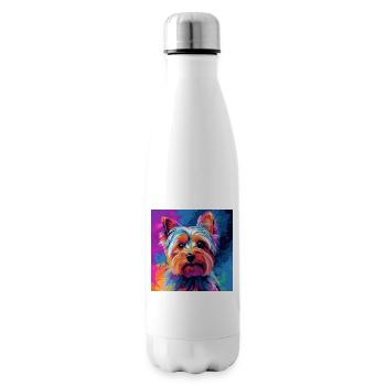 Yorkshire Terrier Pop Art - Bouteille isotherme - blanc - Droite