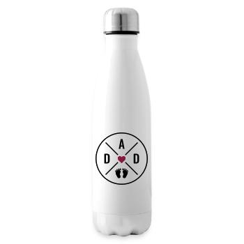 DAD Herz Baby Babyfüße Vater Liebe Vatertag Papa - Isolierflasche - Weiß - Rechts