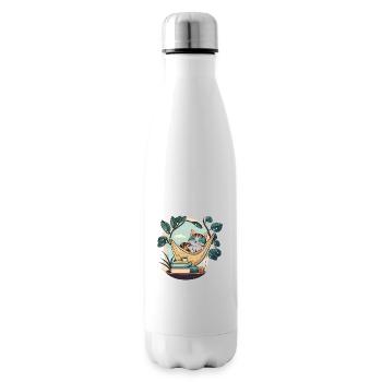 Cat Book Lover - Insulated Water Bottle - white - Right