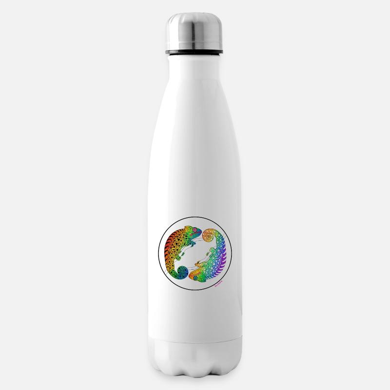 Pride-Chamäleon - Isolierflasche - Weiß