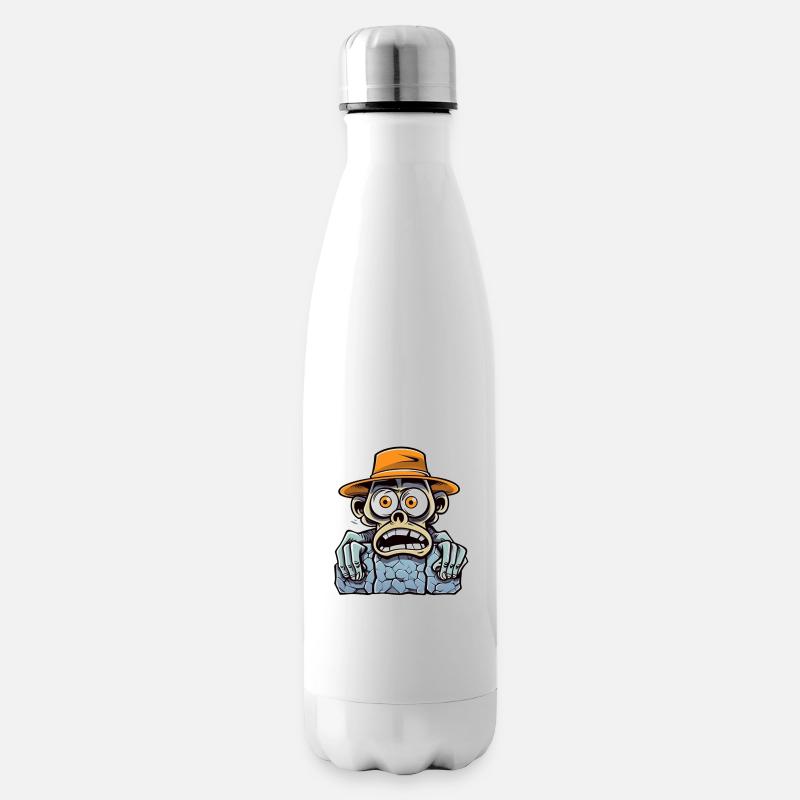 Dead explorer with hat and bone gaze - Insulated Water Bottle - white