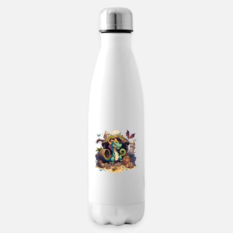 Der Drachenhort - Isolierflasche - Weiß