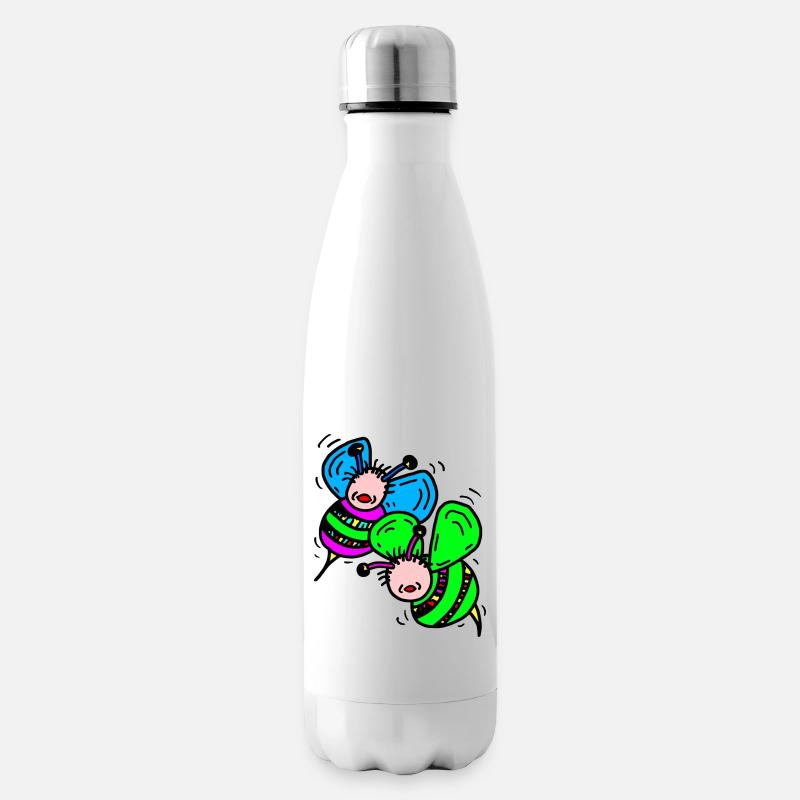 Bees - Insulated Water Bottle - white