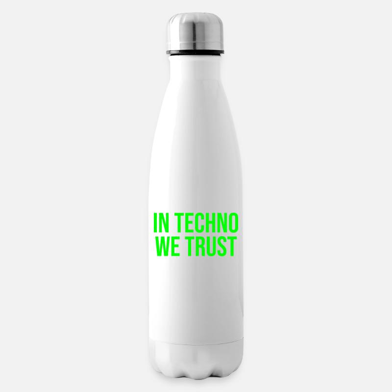 Dans la techno, nous avons confiance - Bouteille isotherme - blanc