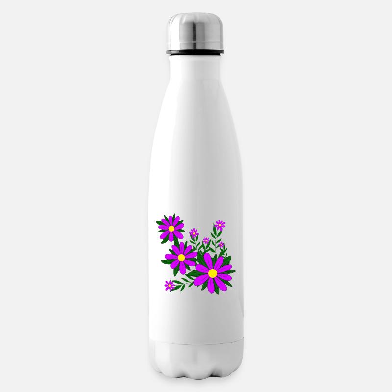 Blütenmuster Blumenranke Margerite Blüte floral - Isolierflasche - Weiß