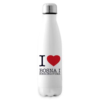 I LOVE BOSNA I HERCEGOVINA Bosnia and Herzegovina - Insulated Water Bottle - white - Right