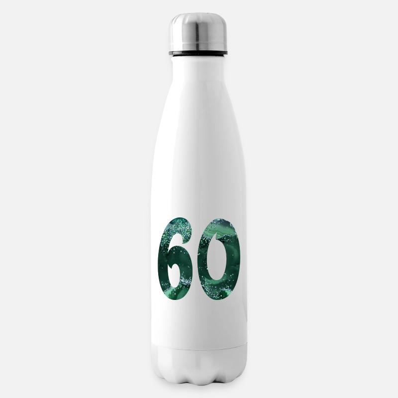 NUMMER 60 TO BE - 60 ÅRS FØDSELSDAG - Termoflaske - hvid