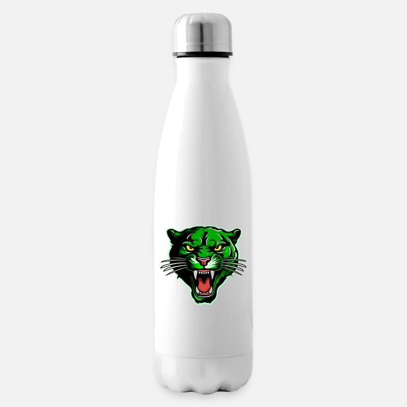 Tête de panthère verte - Bouteille isotherme - blanc