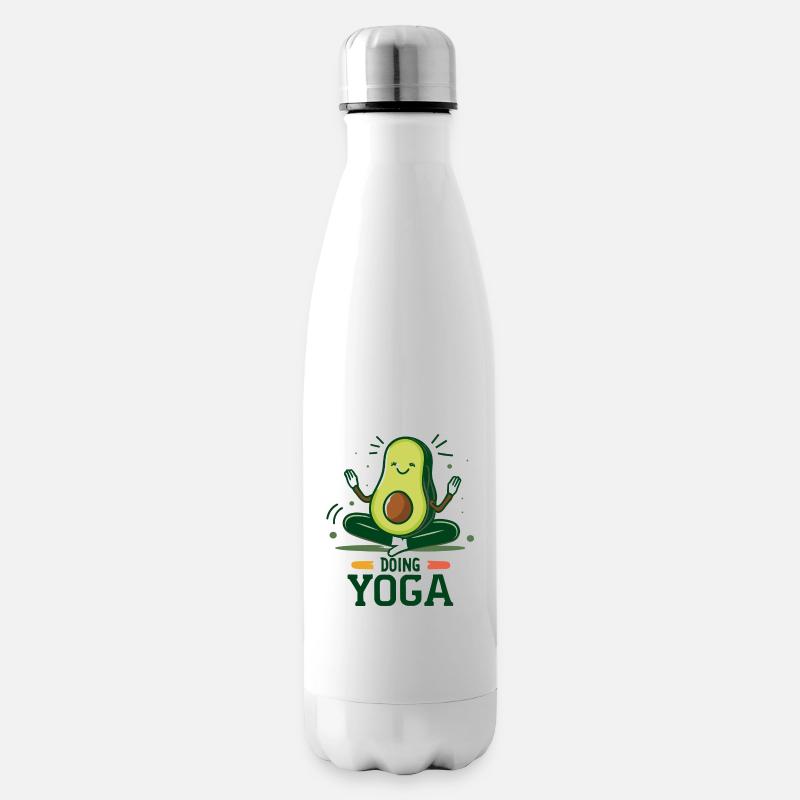 Doing Yoga Avocado Meditation - Isolierflasche - Weiß