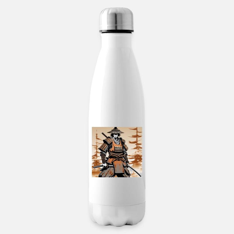 Samurai im Ocker-Rüstungsstil - Isolierflasche - Weiß