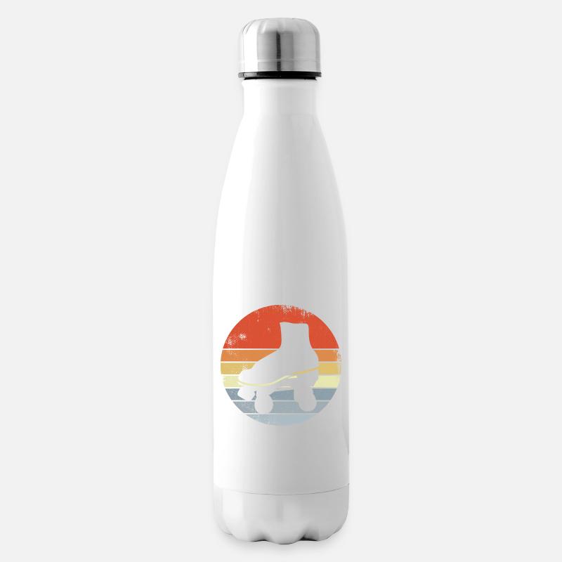 Vintage Rollschuhe - Isolierflasche - Weiß