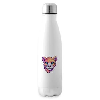 Cougar Aquarelle Colorée Dessin Animé Kawaii Animal - Bouteille isotherme - blanc - Droite