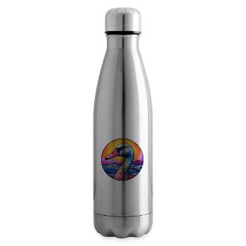 Gans buntes Aquarell Cartoon Kawaii Tier - Isolierflasche - Lightsilver - Rechts