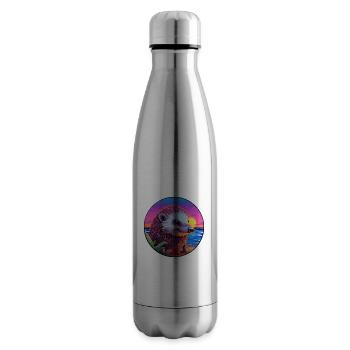 Igel Buntes Aquarell Cartoon Kawaii Tier - Isolierflasche - Lightsilver - Rechts