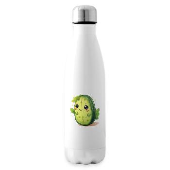 Kawaii Kaktus Gurke Männchen – Süßes Design - Isolierflasche - Weiß - Rechts