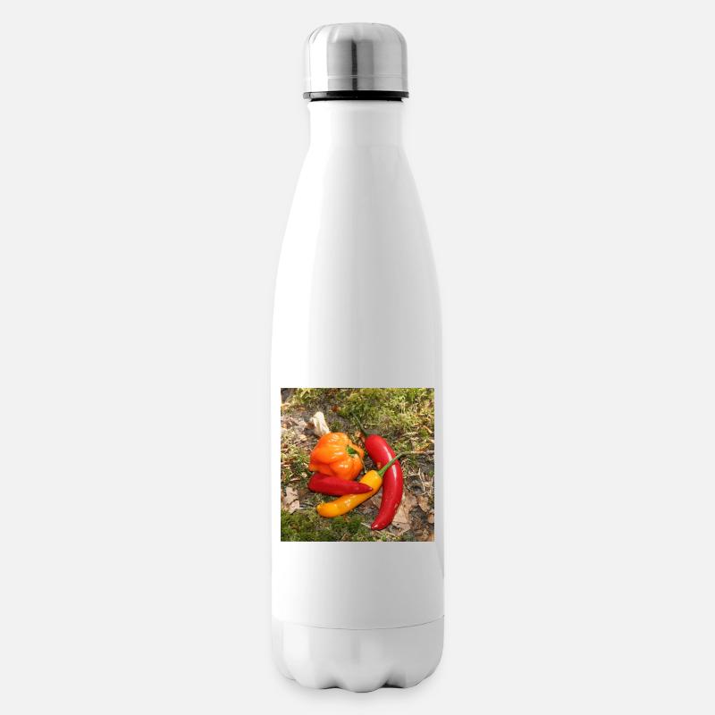 Farbenfrohe CHILI’s - Isolierflasche - Weiß