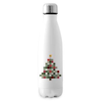 8-Bit Retro Christmas Tree Xmas - Insulated Water Bottle - white - Right