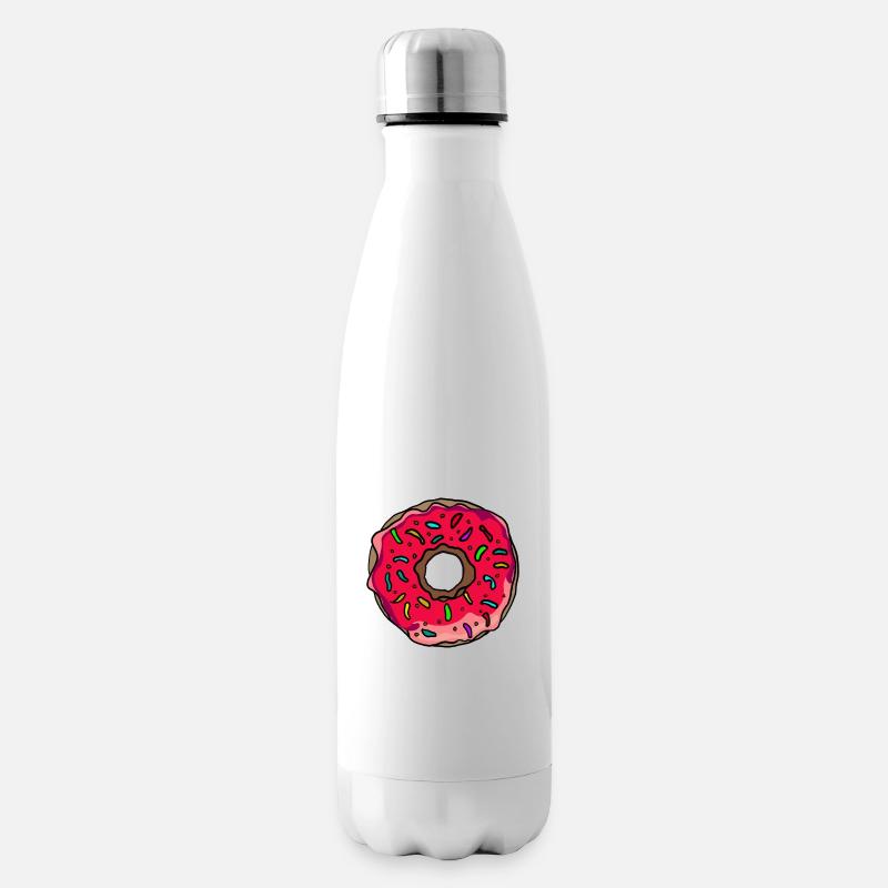 Donut Neon Sprinkles Kunst - Isolierflasche - Weiß