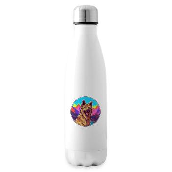 Belgian Shepherd Laekenois Dog Breed Cartoon Kawai - Insulated Water Bottle - white - Right