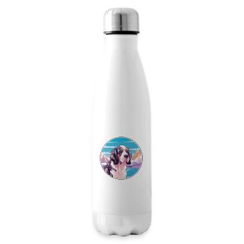 Braque Francais Dog Breed Cartoon Kawaii Watercolo - Insulated Water Bottle - white - Right