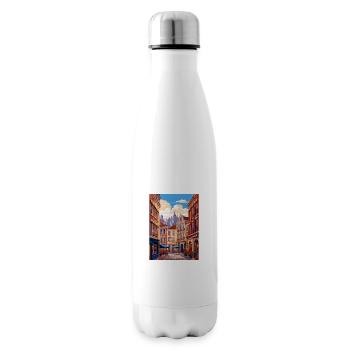 Brussels Belgium Vintage Travel Poster Souvenir - Insulated Water Bottle - white - Right