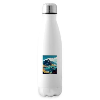 Lofoten Norwegisches Vintage-Reiseposter - Isolierflasche - Weiß - Rechts