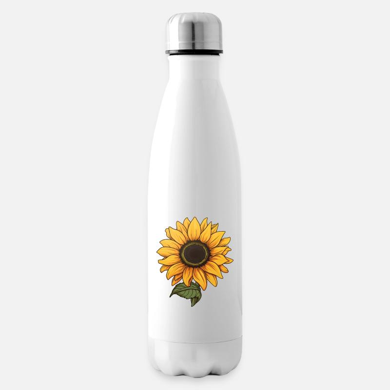 Sonnenblume - Isolierflasche - Weiß