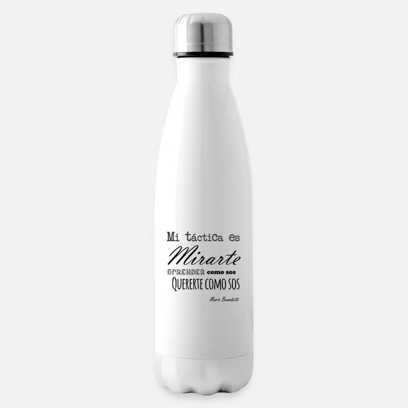 Mario Benedetti - weißer Hintergrund - Isolierflasche - Weiß