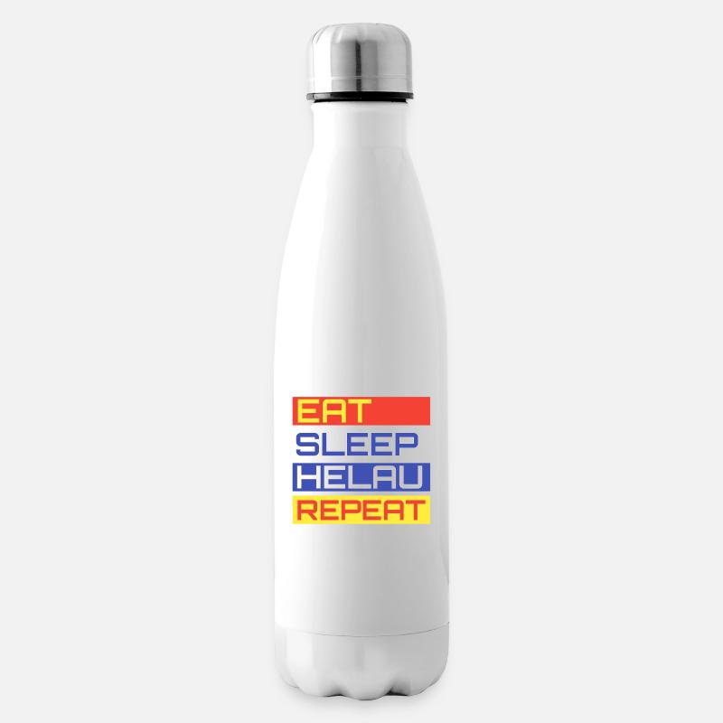 EAT SLEEP HELAU REPEAT Design - Isolierflasche - Weiß