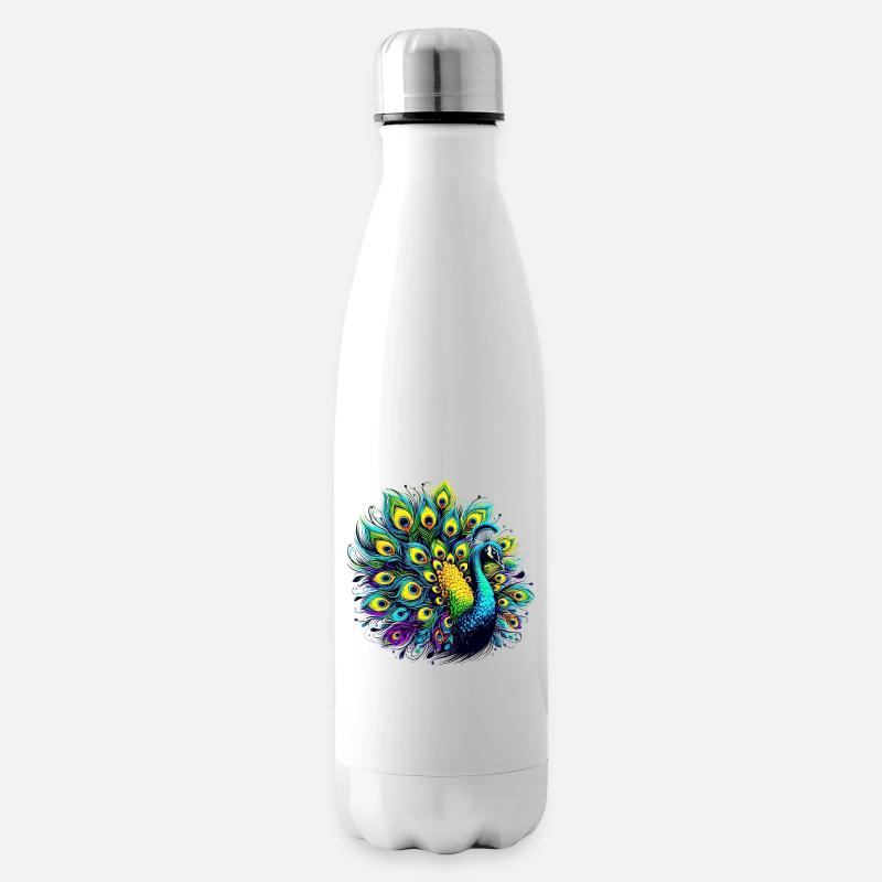 Peacock - Insulated Water Bottle - white