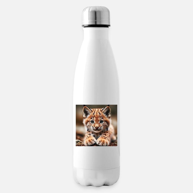 Iberisches Luchsjunges - Isolierflasche - Weiß