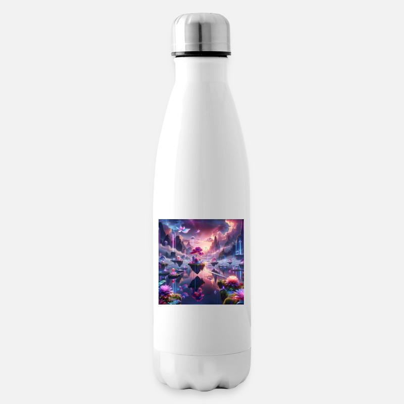 Surreale Traumlandschaft: Neon-Gewässer - Isolierflasche - Weiß
