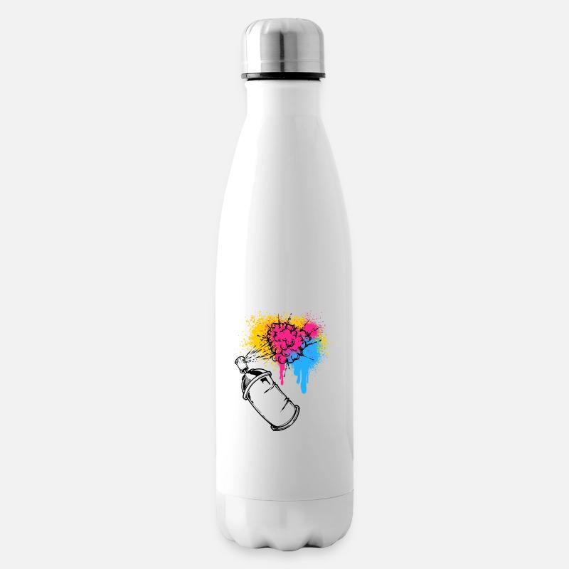 Graffiti Sprayer Spraydose Zeichnen Illustration - Isolierflasche - Weiß