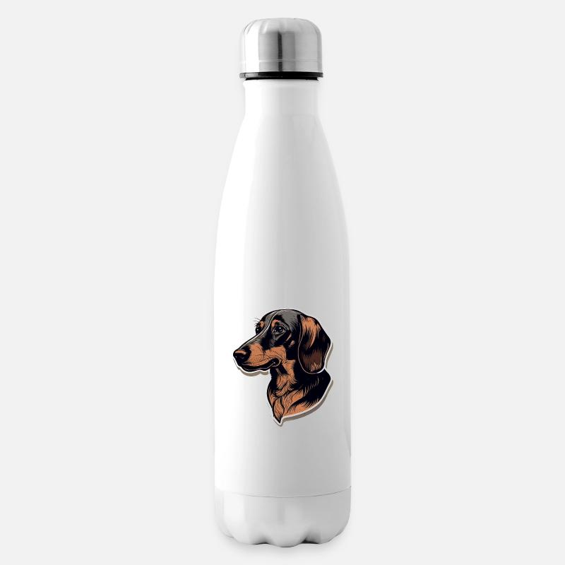 Dackel - Isolierflasche - Weiß