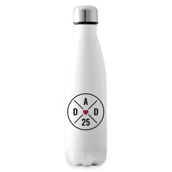 Dad 25 Baby Vater Herz Vatertag Geschenk Papa 2025 - Isolierflasche - Weiß - Rechts