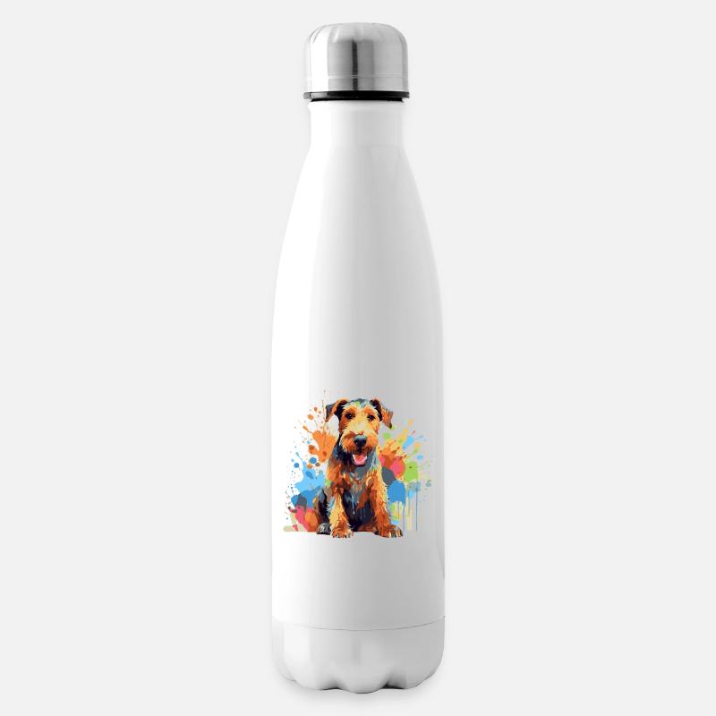 Drahthaar Foxterrier - Isolierflasche - Weiß