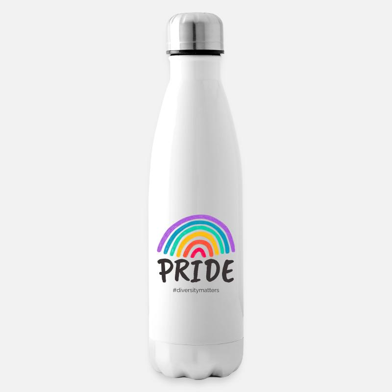 Pride noir - #diversitymatters - Bouteille isotherme - blanc