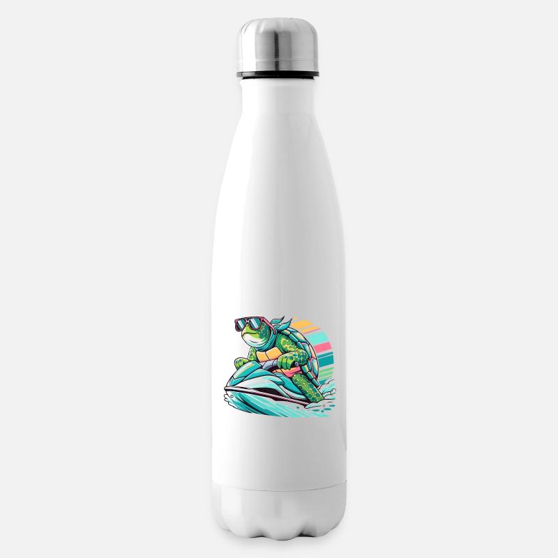 Jet Ski Turtle - Insulated Water Bottle - white