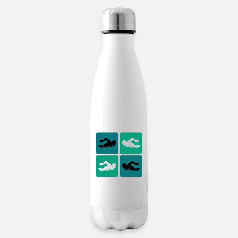 Schwimmen Design - Isolierflasche - Weiß