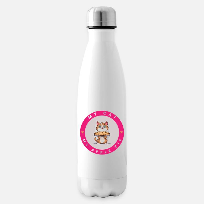 Apple pie on a tortoiseshell cat - Insulated Water Bottle - white