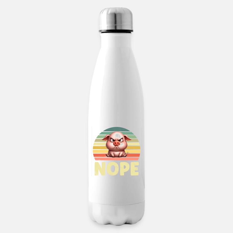 Schwein - Isolierflasche - Weiß